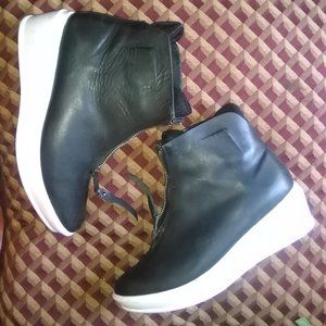 Under armour wedged#platform leather sneakers